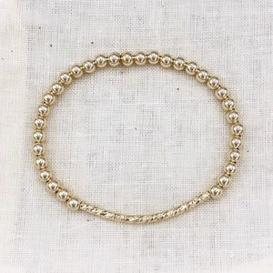 Gold Tube Beaded Bracelet